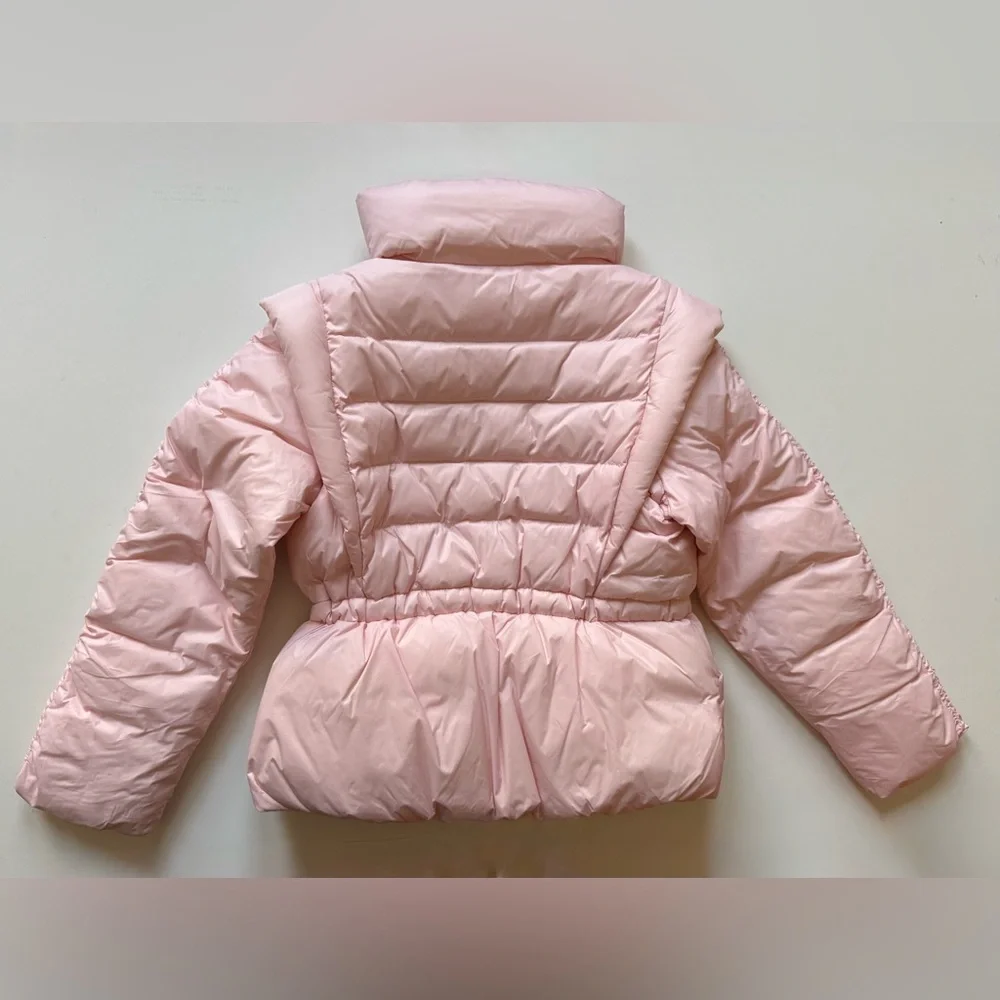 Polo Ralph Lauren Girls Pink Ruffled Adjustable Puffer Jacket & Vest - Size 6